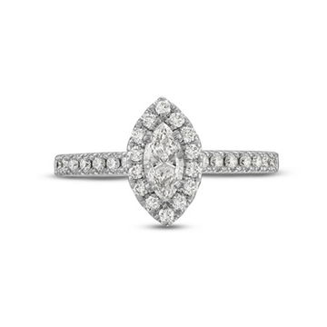 Marquise Diamond Halo Engagement Ring