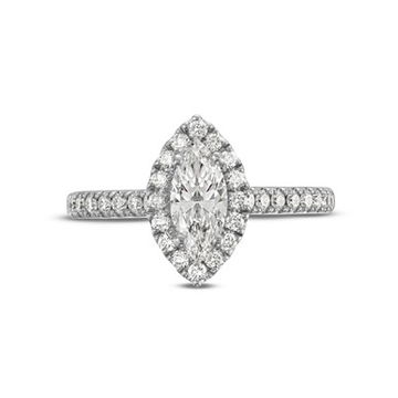 Marquise Diamond Halo Engagement Ring