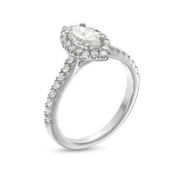 Marquise Diamond Halo Engagement Ring