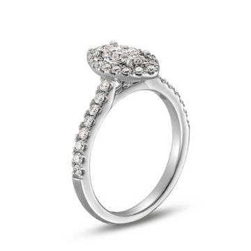 Marquise Diamond Halo Engagement Ring