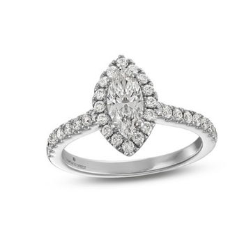 Marquise Diamond Halo Engagement Ring