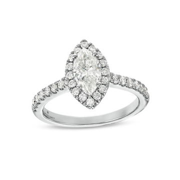 Marquise Diamond Halo Engagement Ring