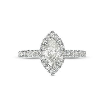 Marquise Diamond Halo Engagement Ring