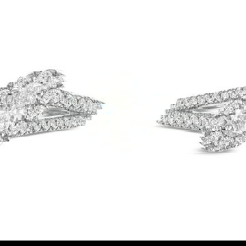 Oval Diamond Halo Split Engagement Ring