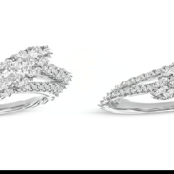 Oval Diamond Halo Split Engagement Ring