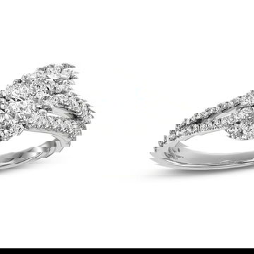 Oval Diamond Halo Split Engagement Ring