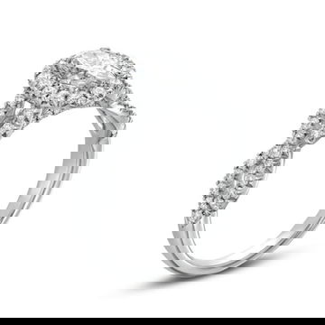 Oval Diamond Halo Twist Engagement Ring 3