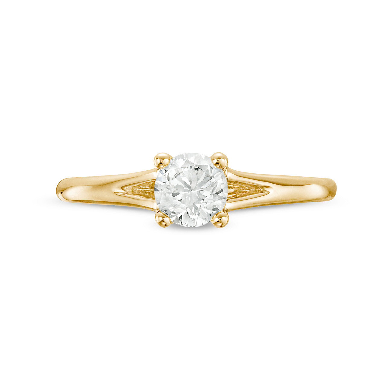 Round Diamond Solitaire Split Engagement Ring 0