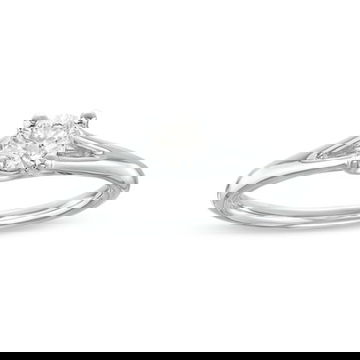 Round Diamond Solitaire Split Engagement Ring