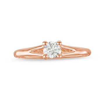 Round Diamond Solitaire Split Engagement Ring 1