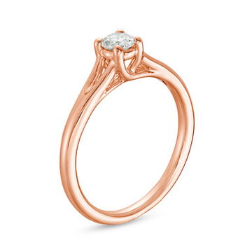 Round Diamond Solitaire Split Engagement Ring