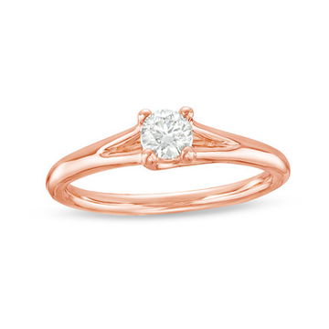 Round Diamond Solitaire Split Engagement Ring