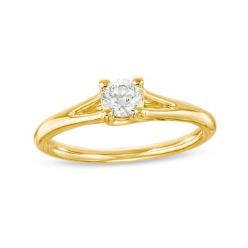 Round Diamond Solitaire Split Engagement Ring