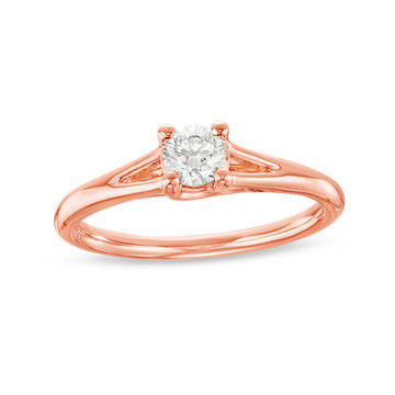 Round Diamond Solitaire Split Engagement Ring