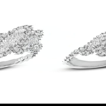 Oval Diamond Three Stone Halo Engagement Ring 4