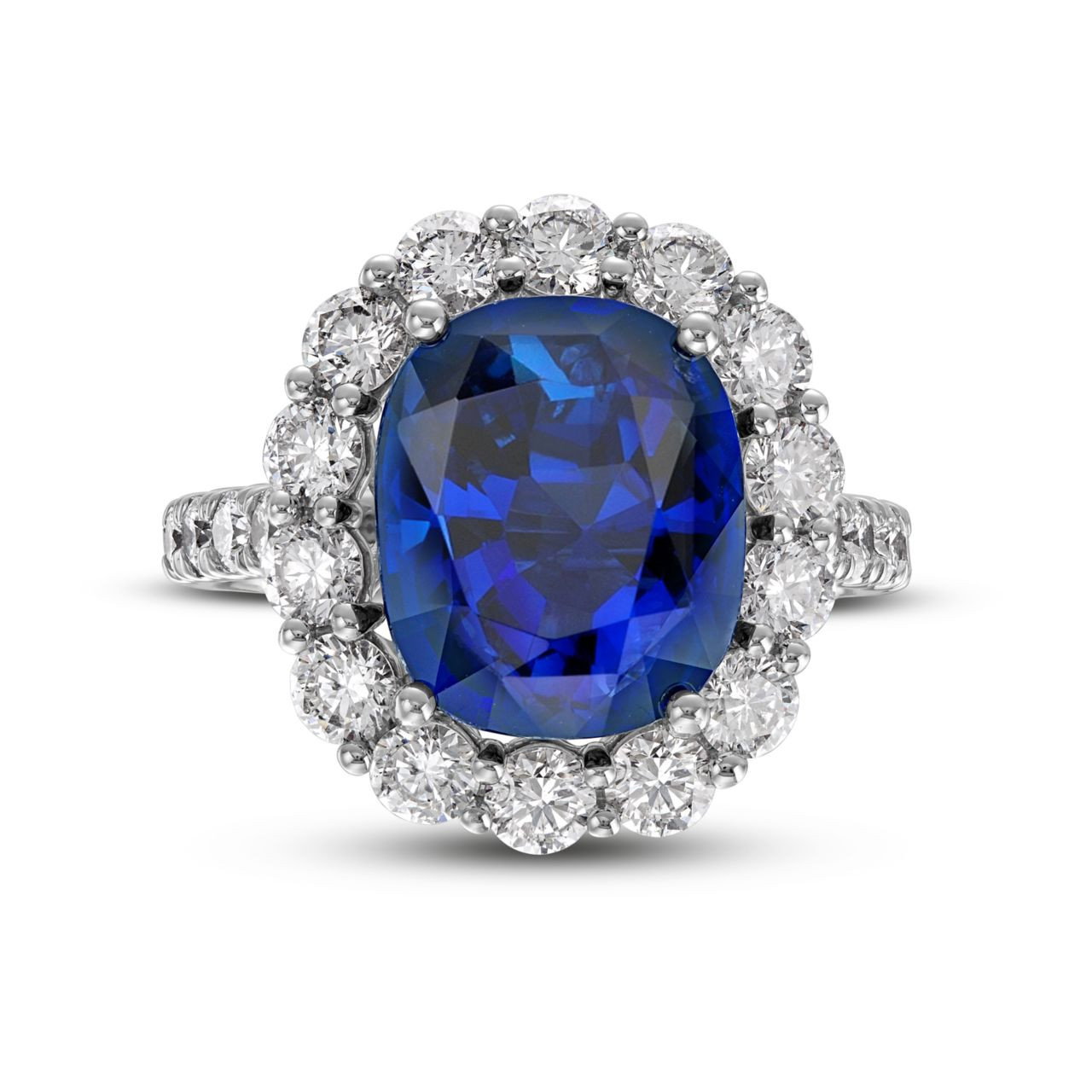 Blue Sapphire Halo Engagement Ring (5tw) 0
