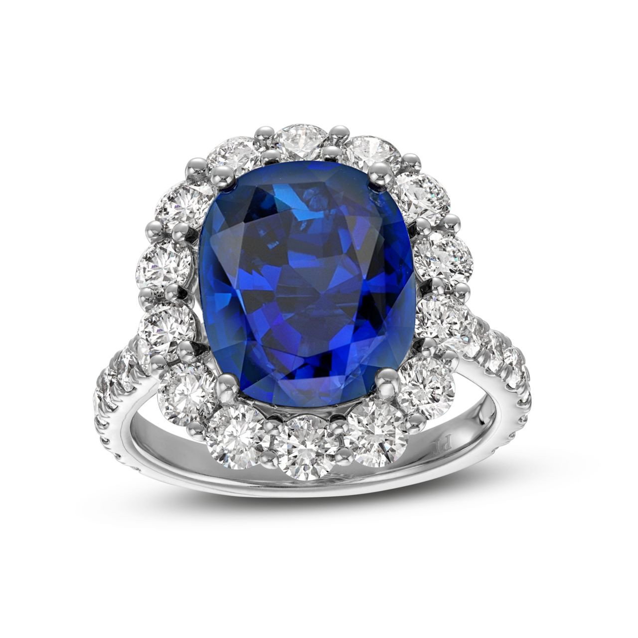 Blue Sapphire Halo Engagement Ring (5tw) 2