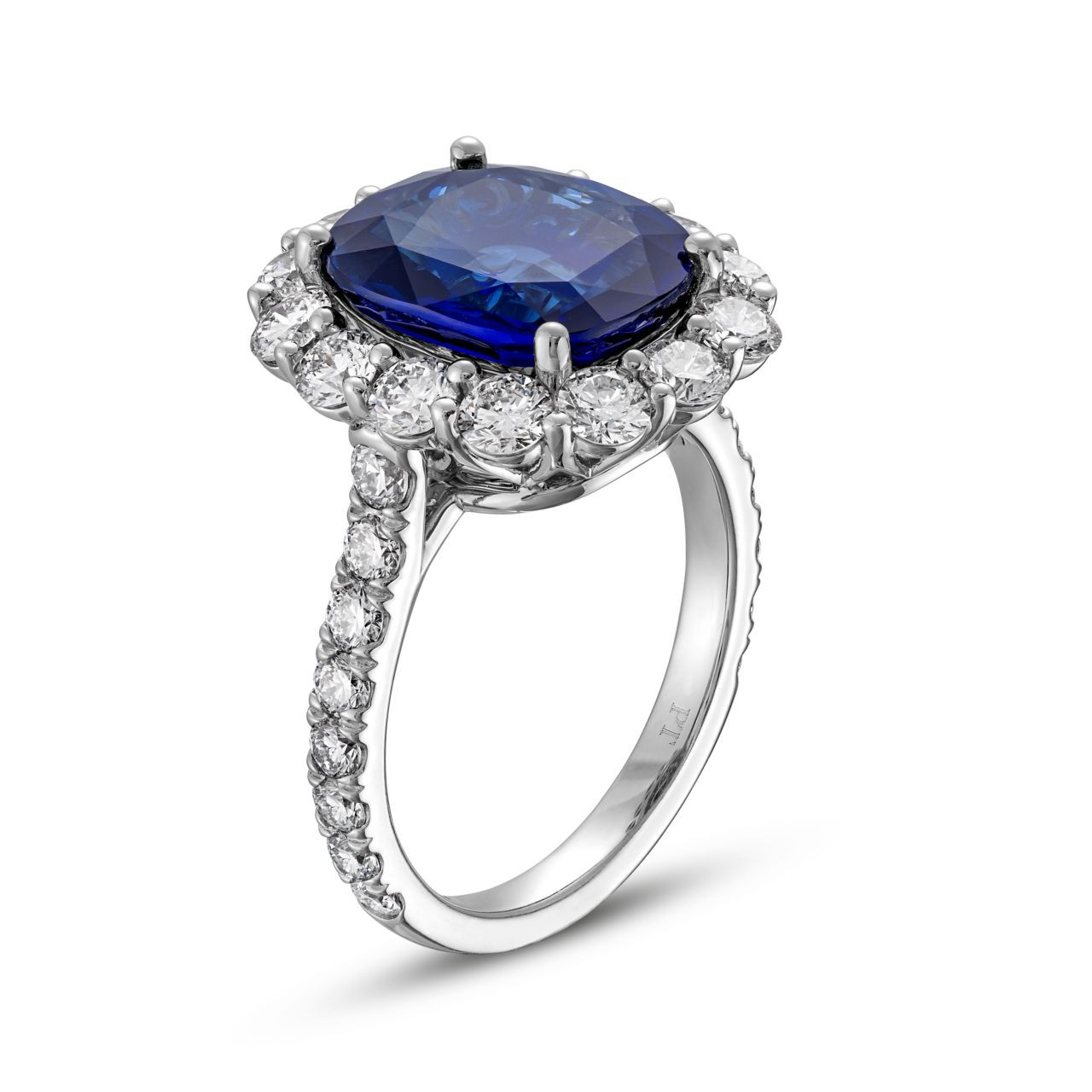 Blue Sapphire Halo Engagement Ring (5tw) 1