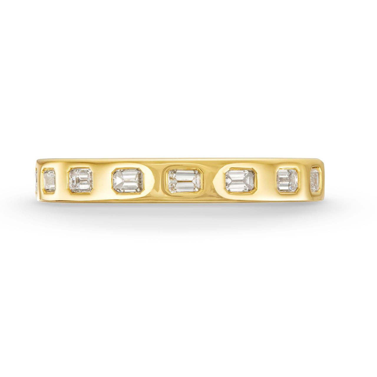 Baguette Diamond Inlay Wedding Band 0