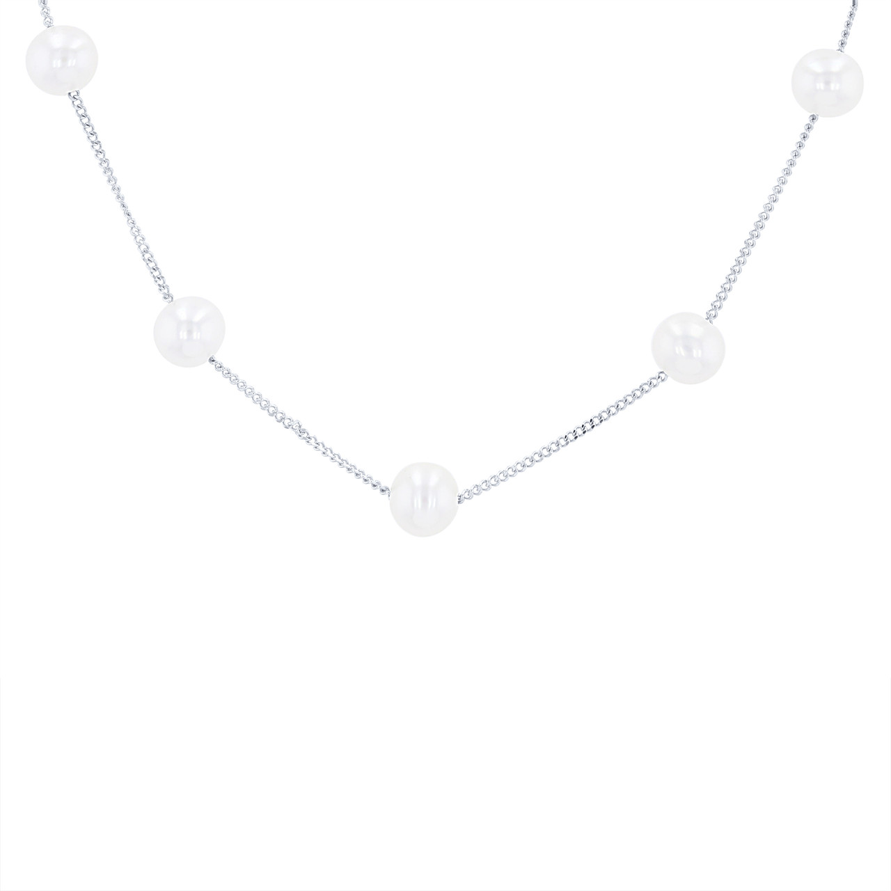 Freshwater Pearl Tin Cup Necklace
