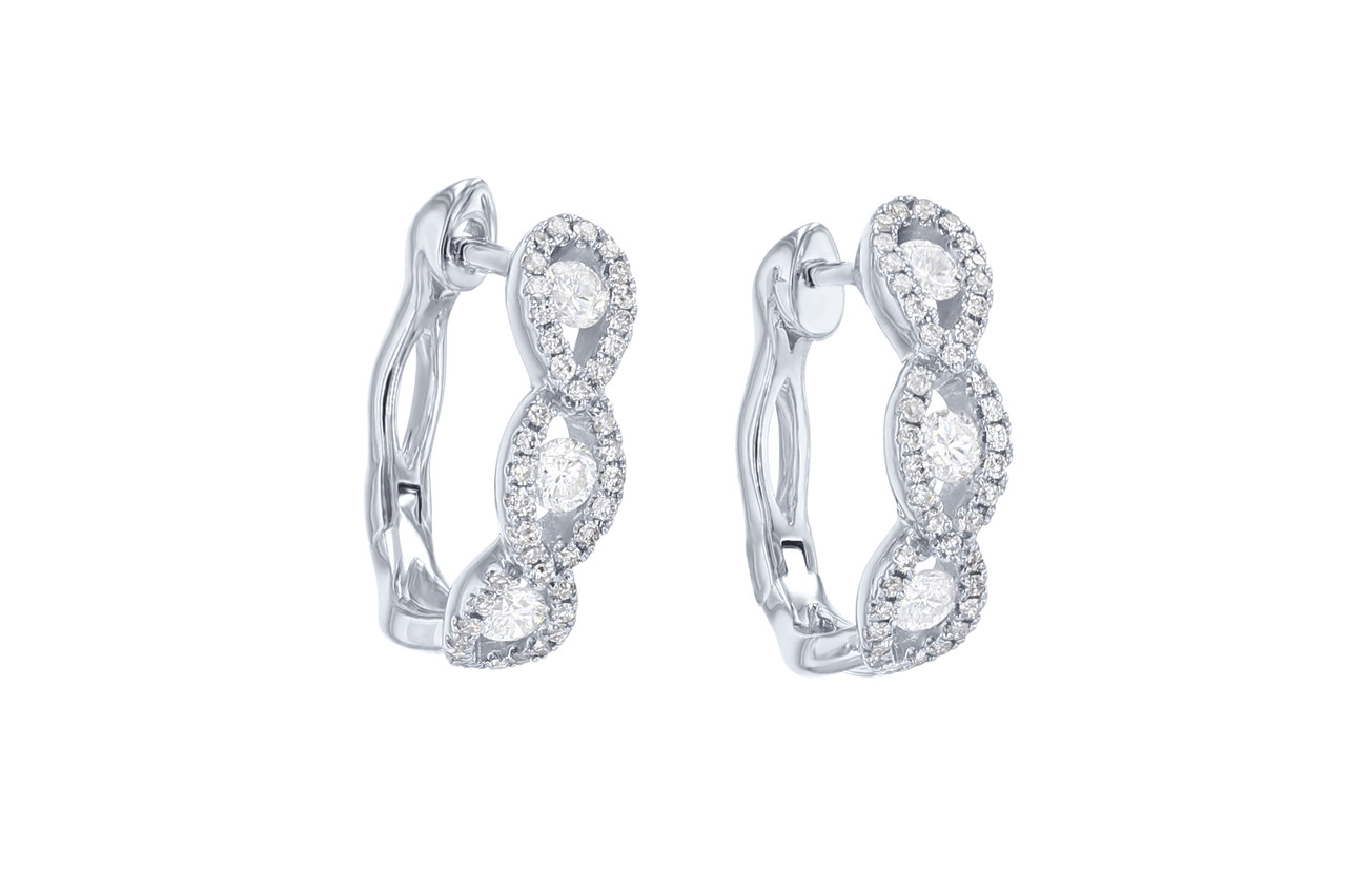 Diamond Twist Hoop Earrings 0