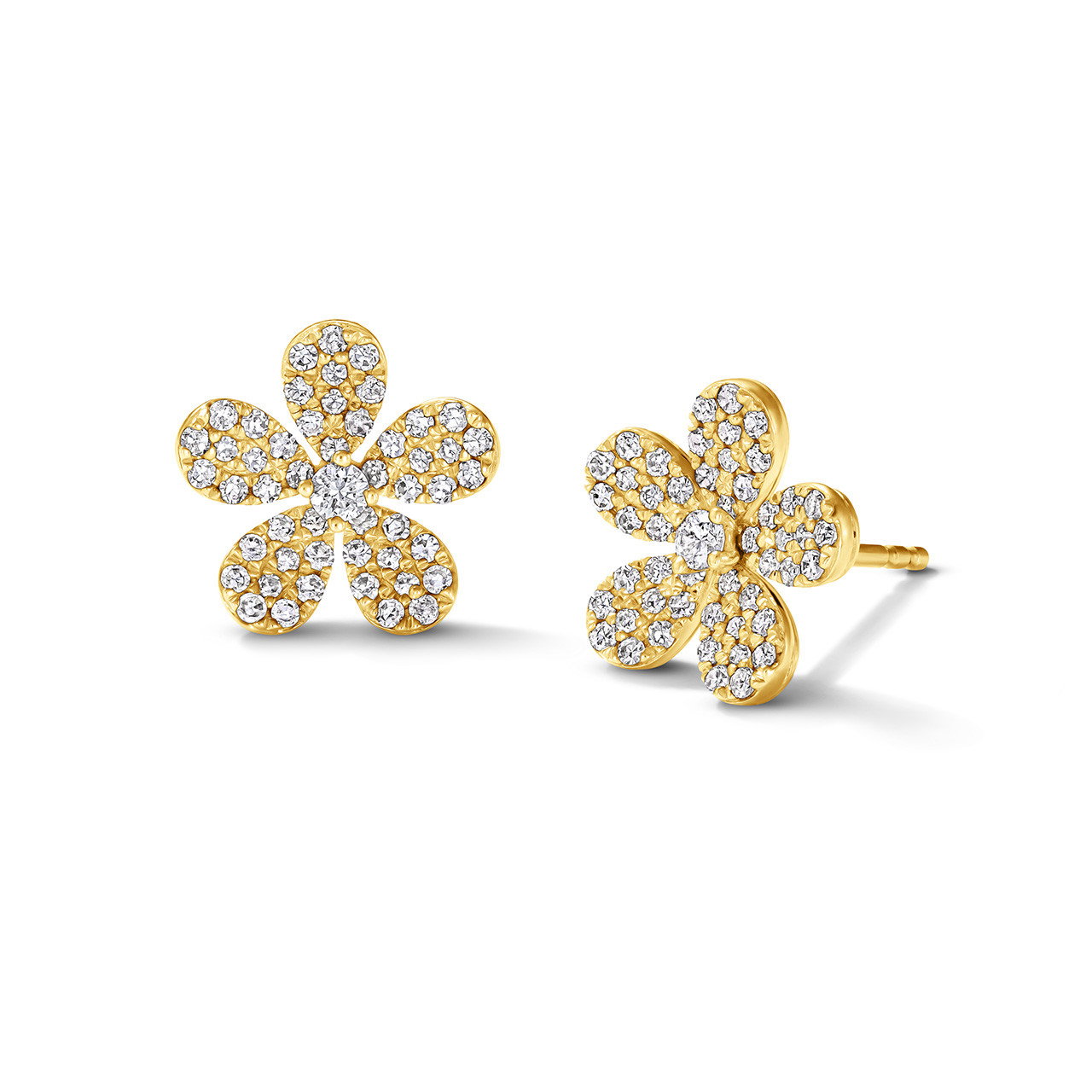 Floral Diamond Stud Earrings