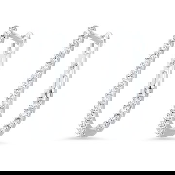 Drop Diamond Hoop Earrings
