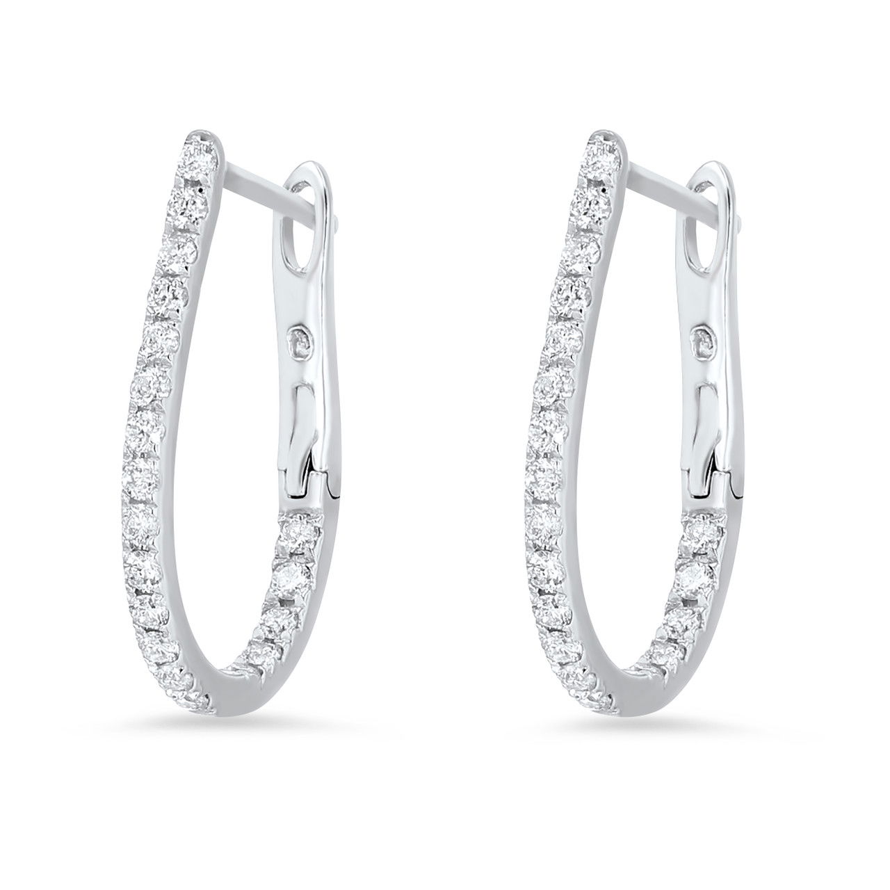 Drop Diamond Hoop Earrings 0
