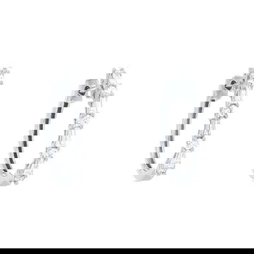 Alternating Diamond Hoop Earrings