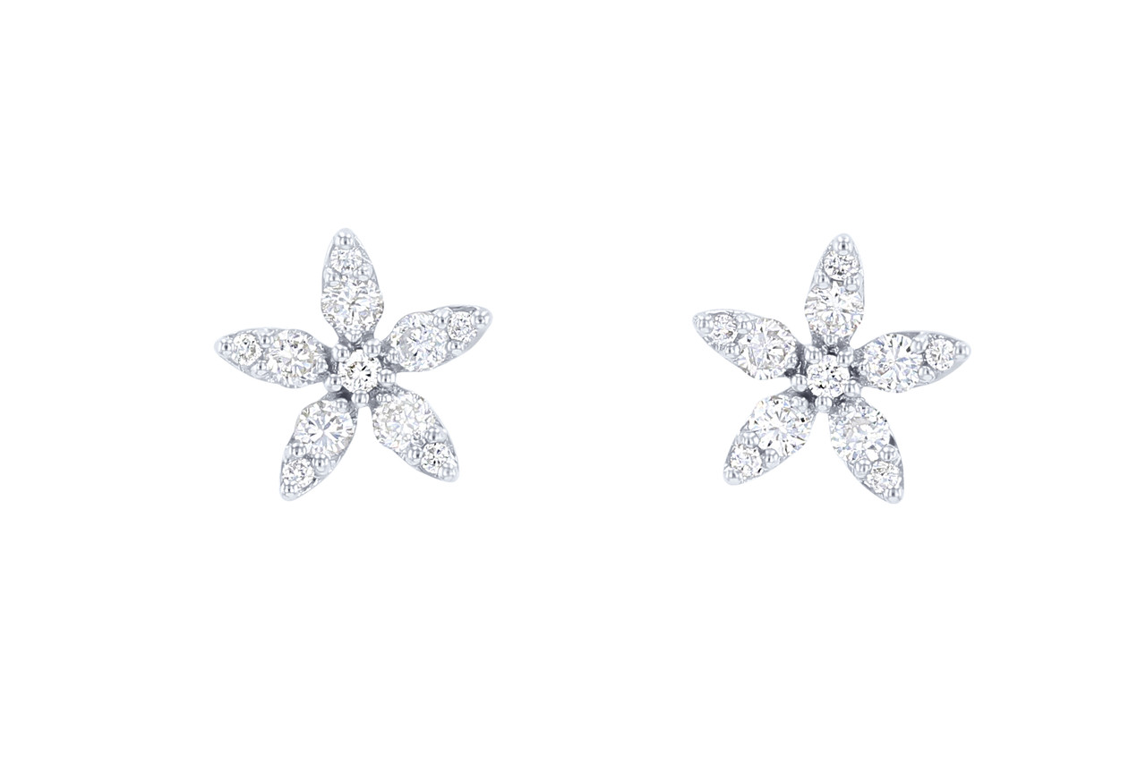 Flower Diamond Stud Earrings