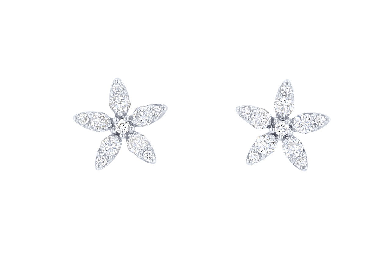 Flower Diamond Stud Earrings