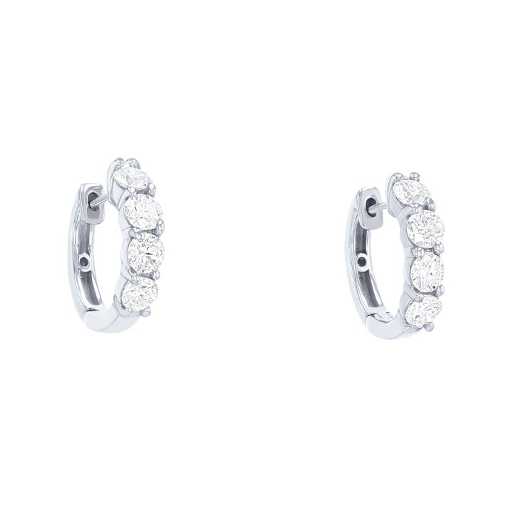 Diamond Huggie Earrings In White Gold 18K