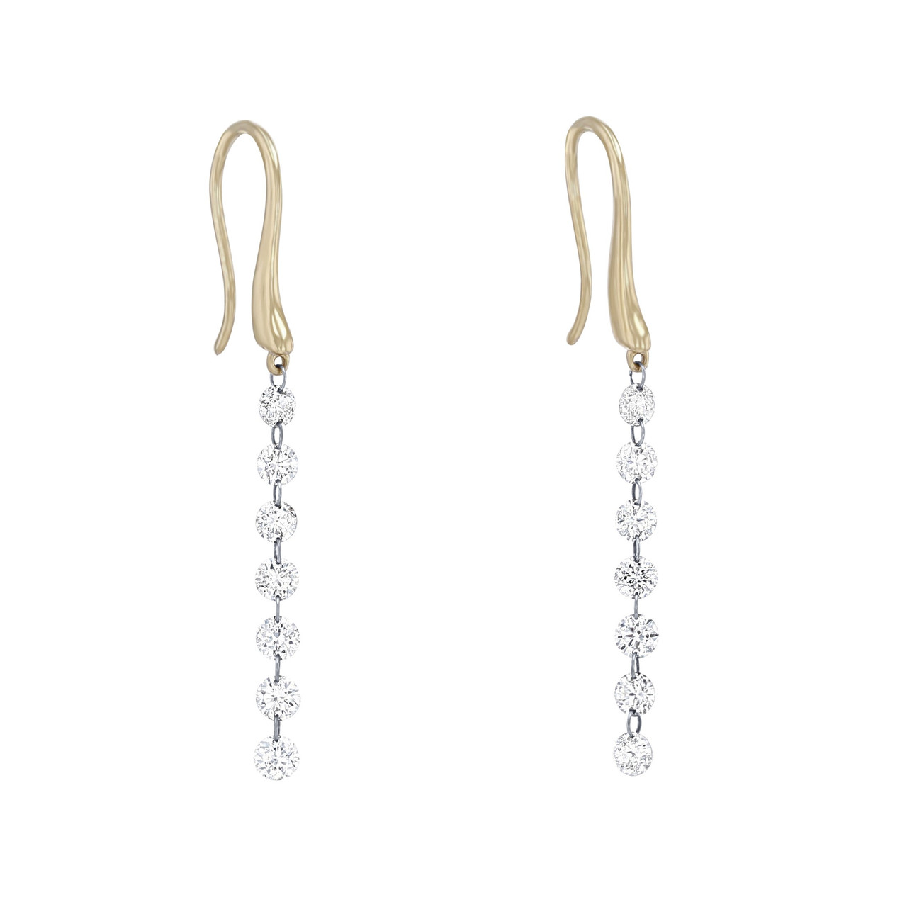 Drilled Diamond Dangle Earrings