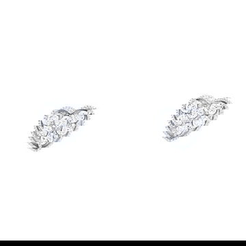 Diamond Cluster Heart Stud Earrings