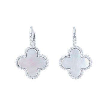 Mother of Pearl Clover Drop Earrings