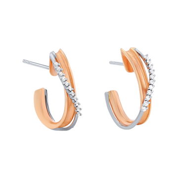 Simon G. Clio Diamond Earrings In Rose Gold/white Gold 18K