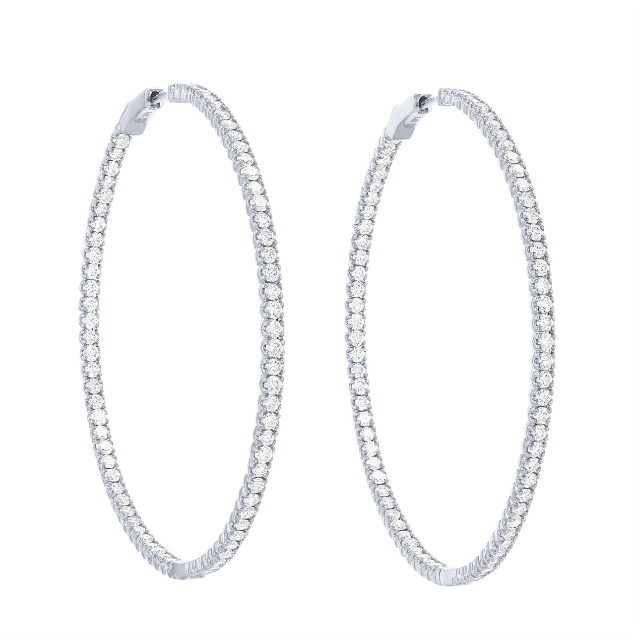Two Inch Diamond Hoop Earrings 0