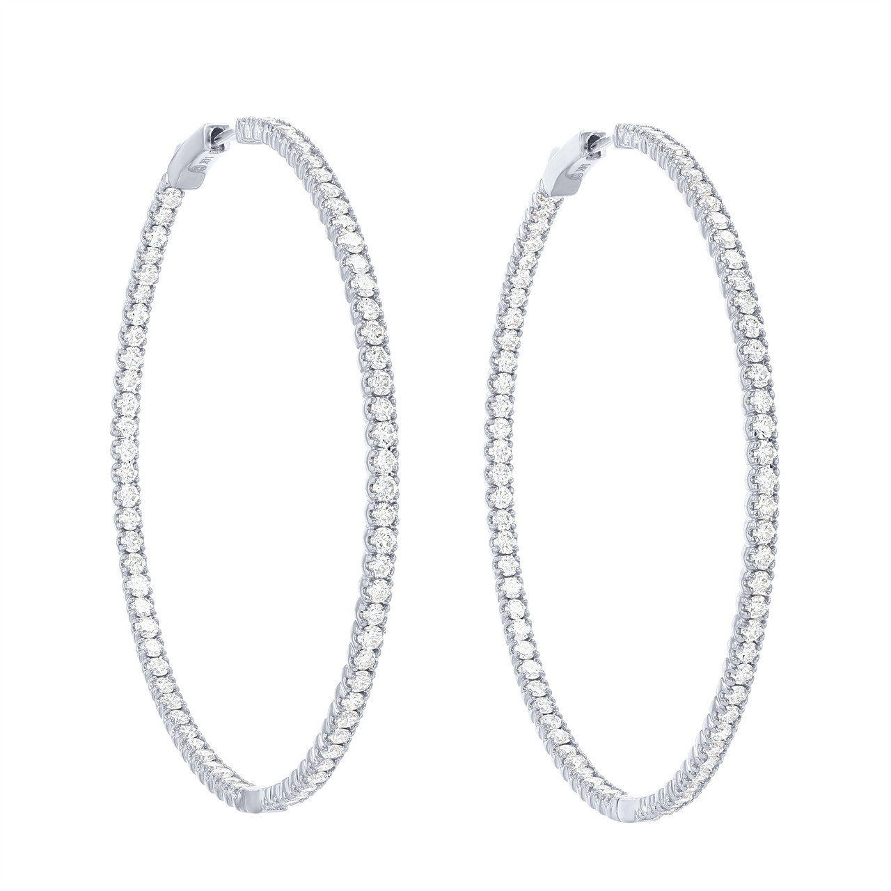 Two Inch Diamond Hoop Earrings 0