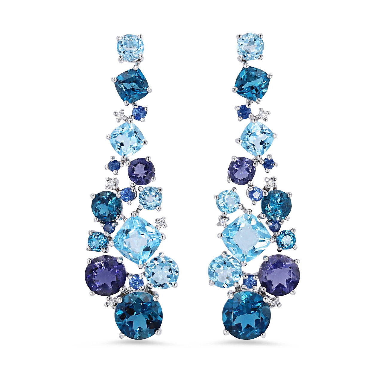 Mixed Gemstone Drop Earrings