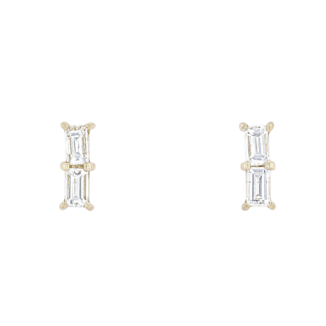 Baguette Diamond Stud Earrings