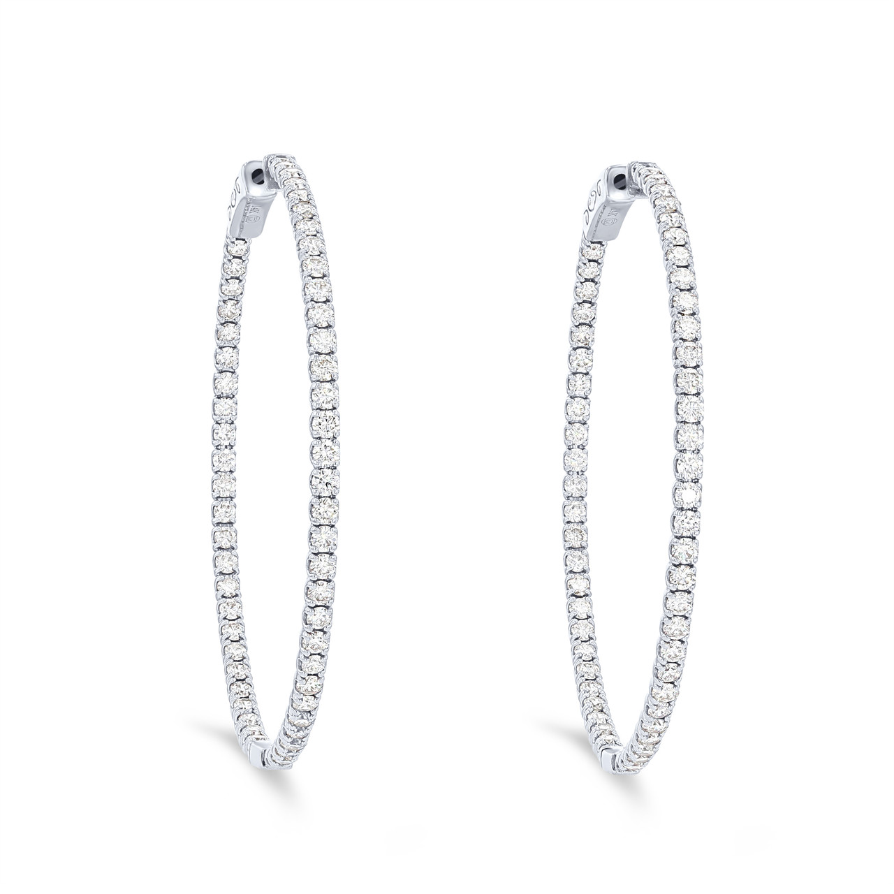 Diamond Hoop 1.75 inch Earrings 0