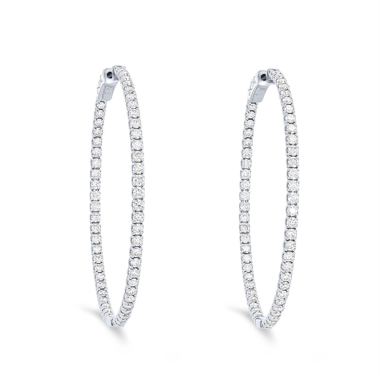 Diamond Hoop 1.75 inch Earrings