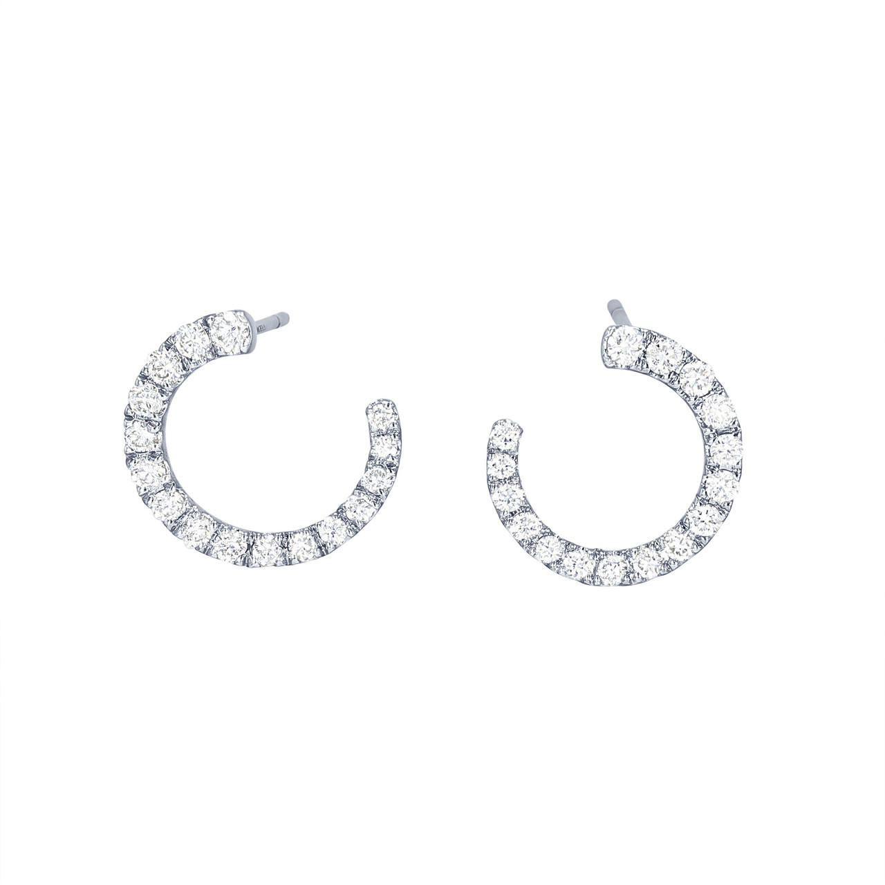 Diamond Circular Stud Earrings