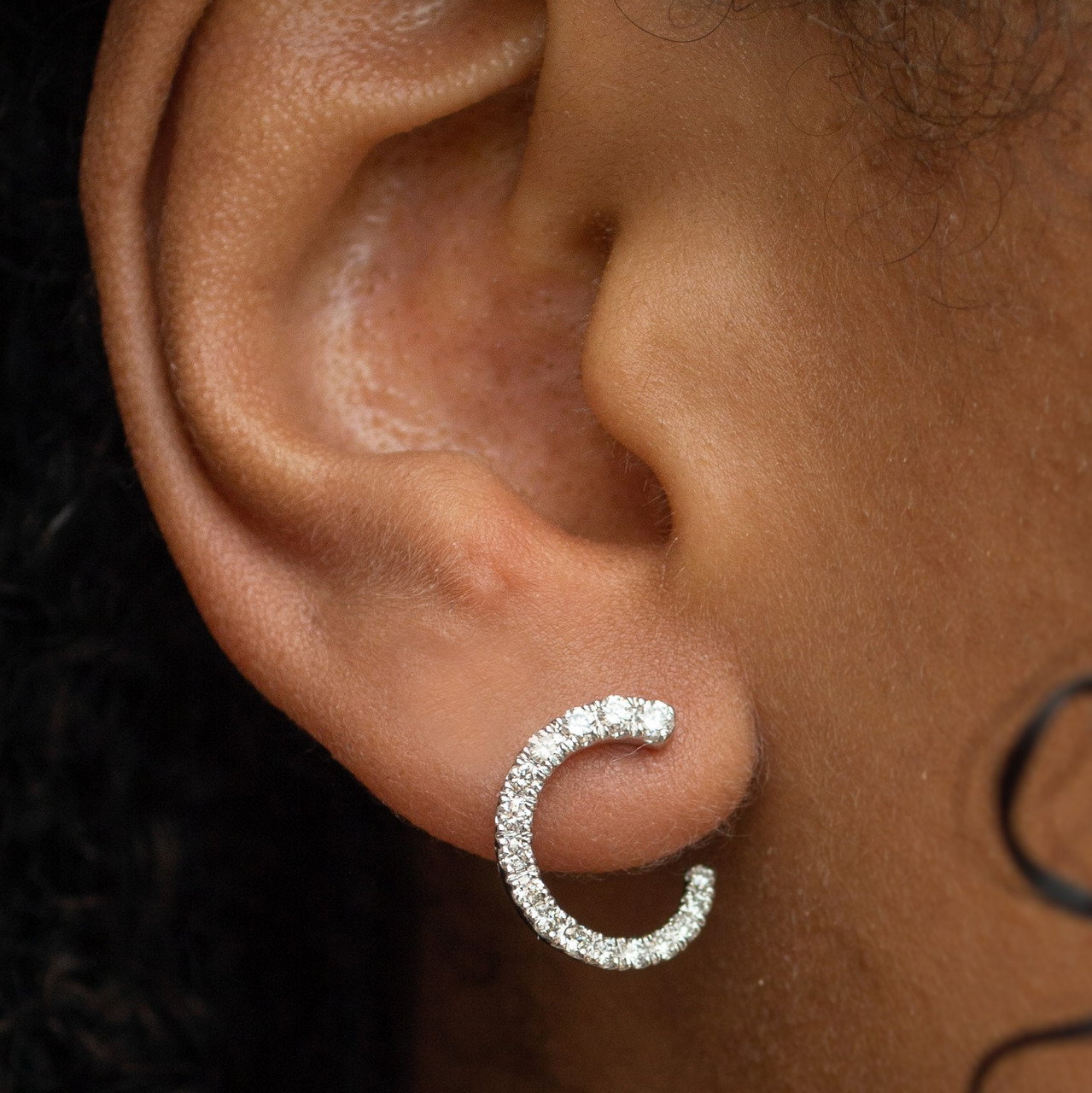 Diamond Circular Stud Earrings