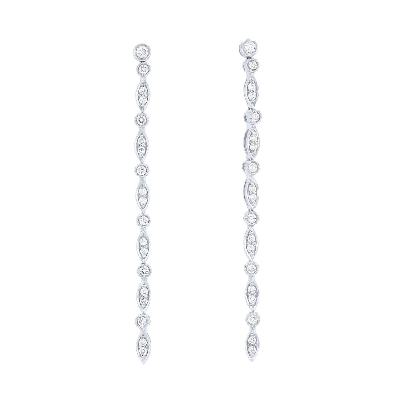 Marquise Frame Diamond Drop Earrings
