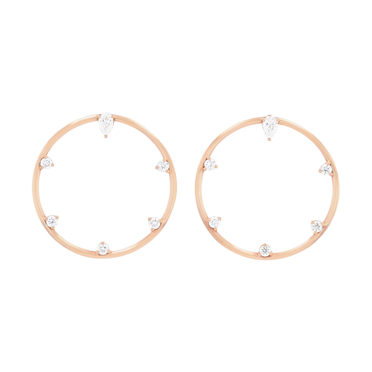Open Concept Mixed Diamond Circle Earrings 0