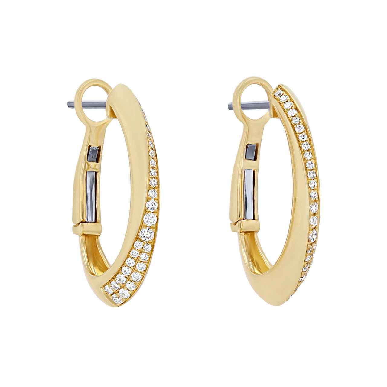 Simon G. Knife Edge Diamond Hoop Earrings 0