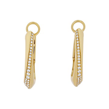 Simon G. Knife Edge Diamond Hoop Earrings In Yellow Gold 18K