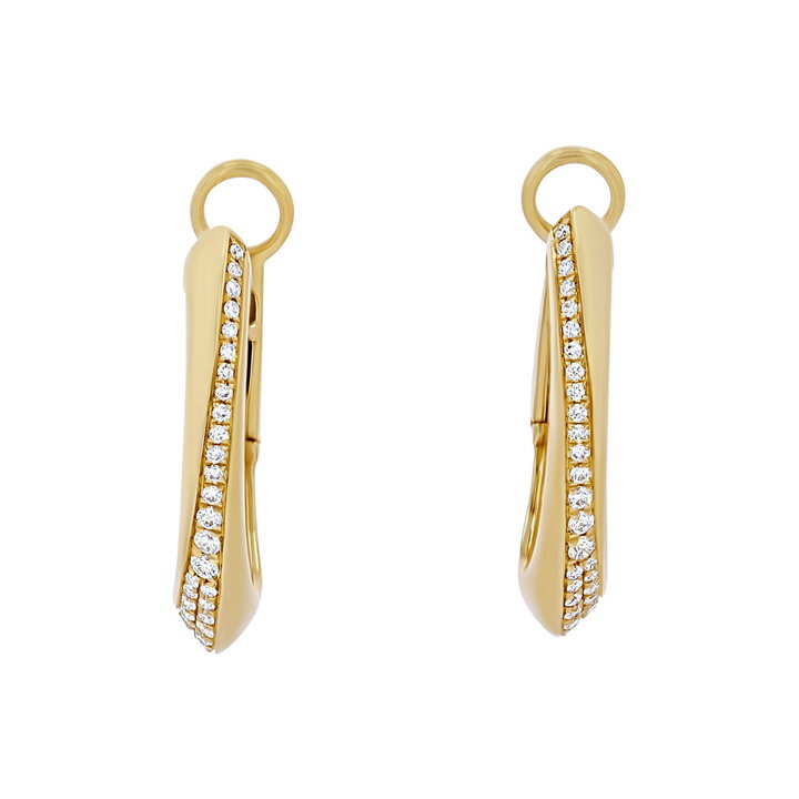 Simon G. Knife Edge Diamond Hoop Earrings In Yellow Gold 18K