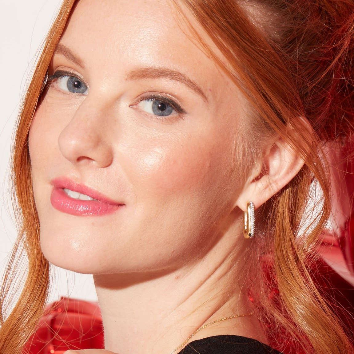 Simon G. Rectangle Diamond Hoop Earrings 2